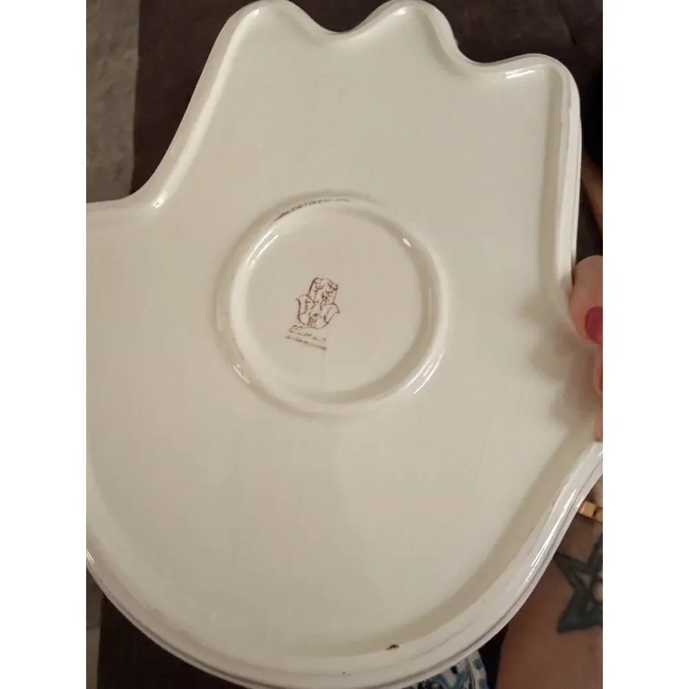 World Market 7 Piece Hand of Fatima, Ceramic Tray Platter Serving Set India